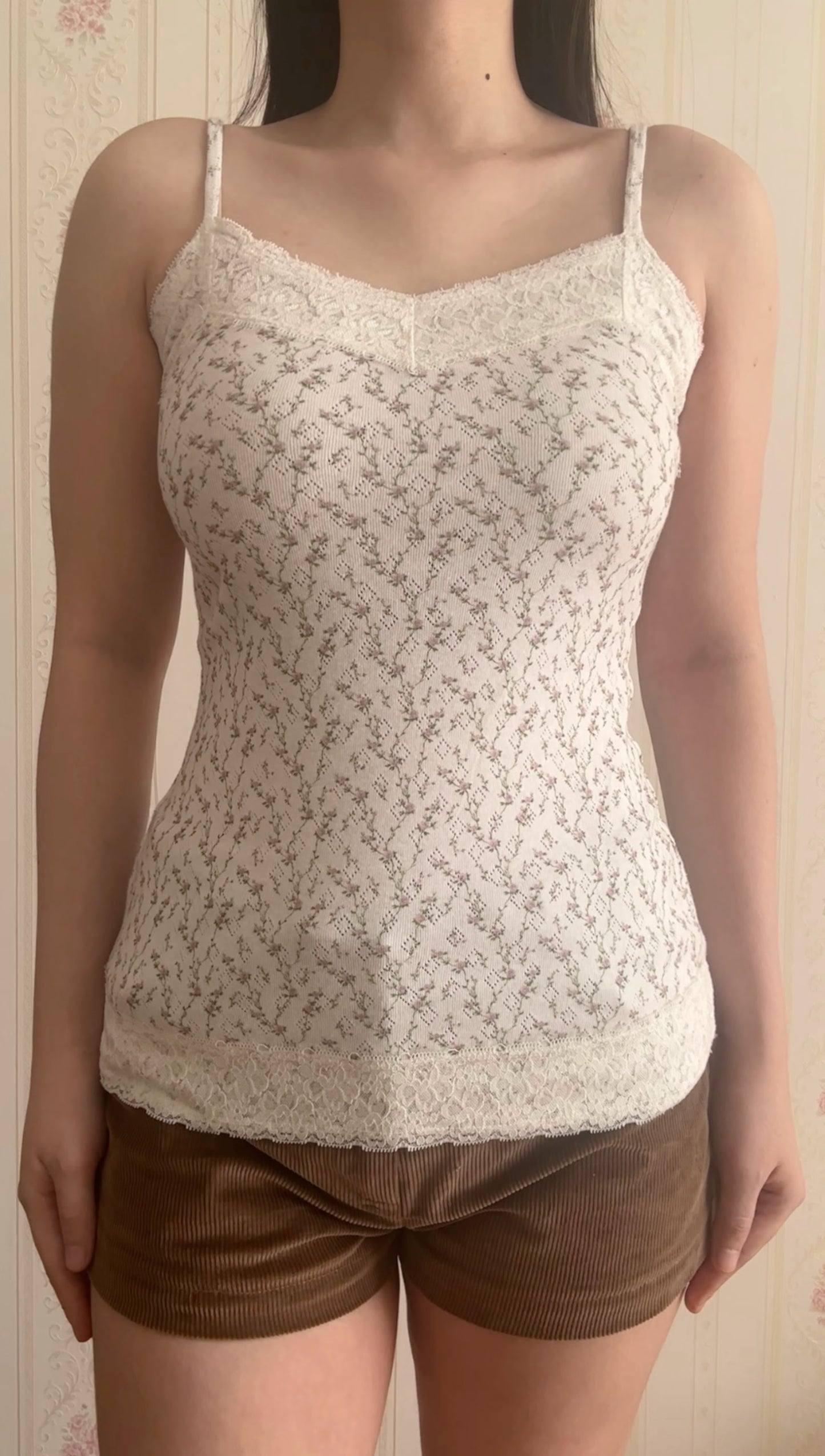 Floral lace cami