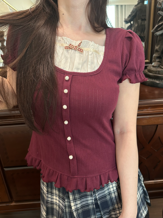 Melanie top (dark red)