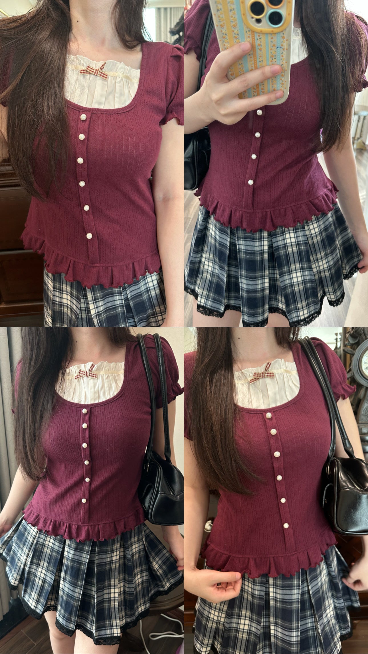Melanie top (dark red)