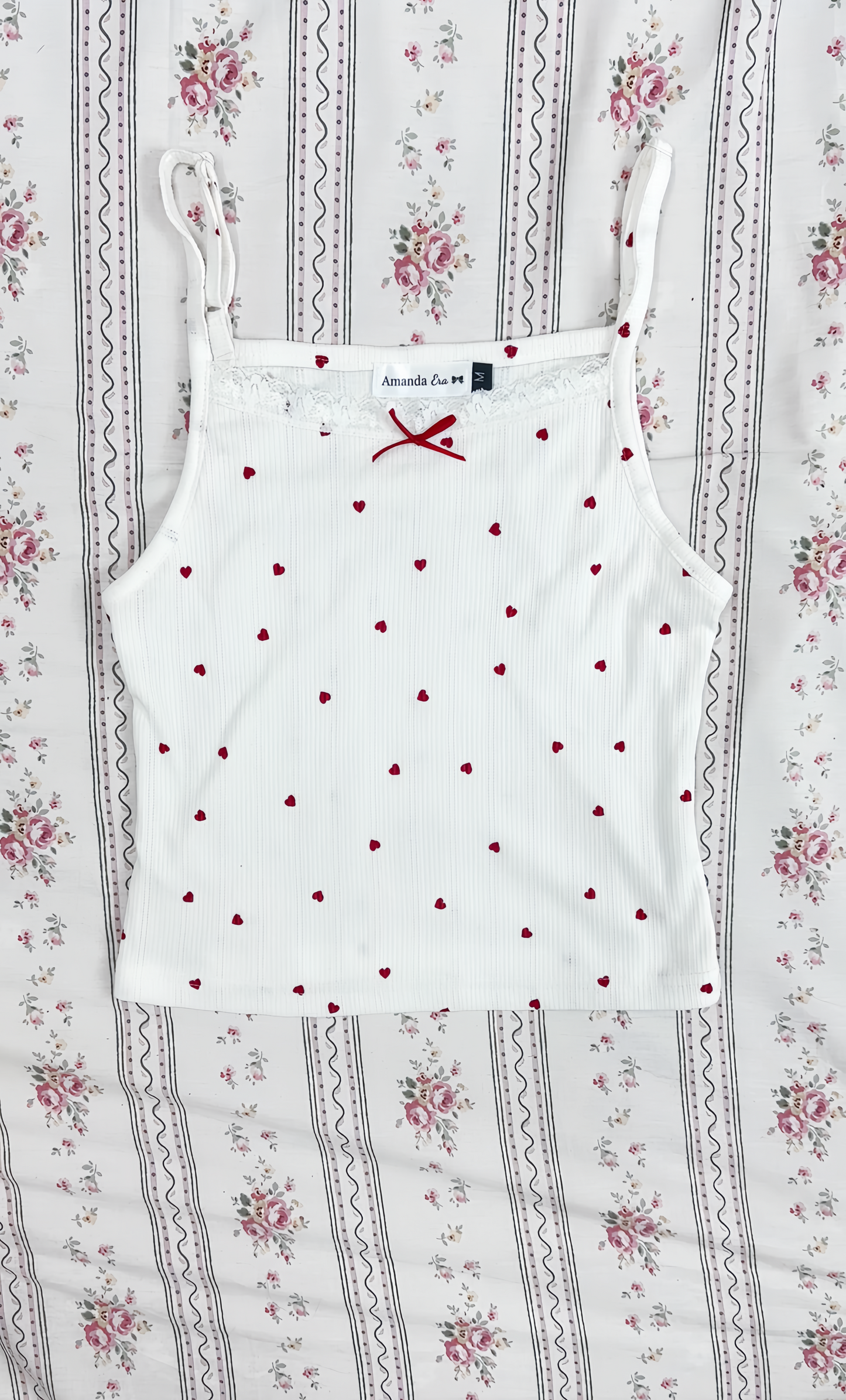 Red heart cami