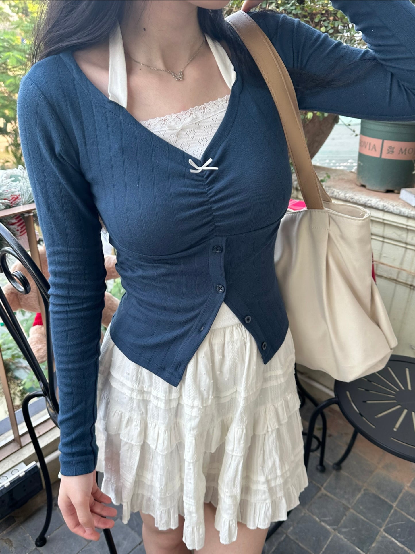 Serena top (navy blue)