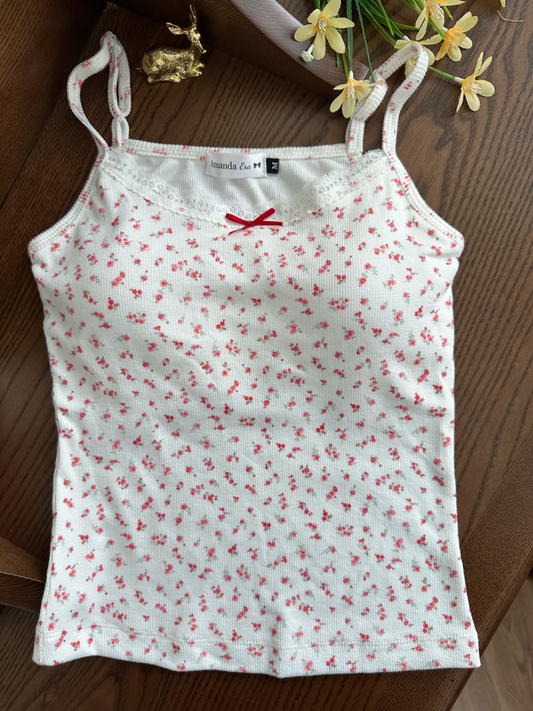 Red floral cami
