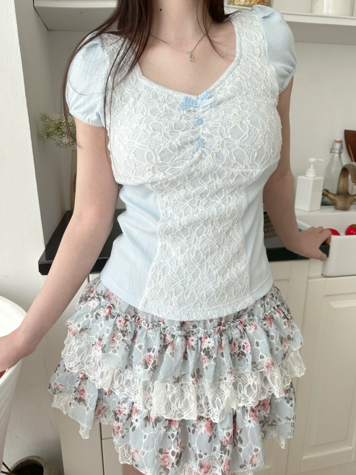Sea ruffle skirt
