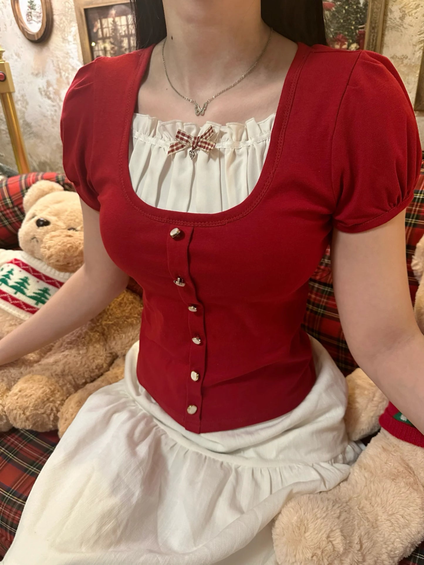 Fecilia short sleeve (red)