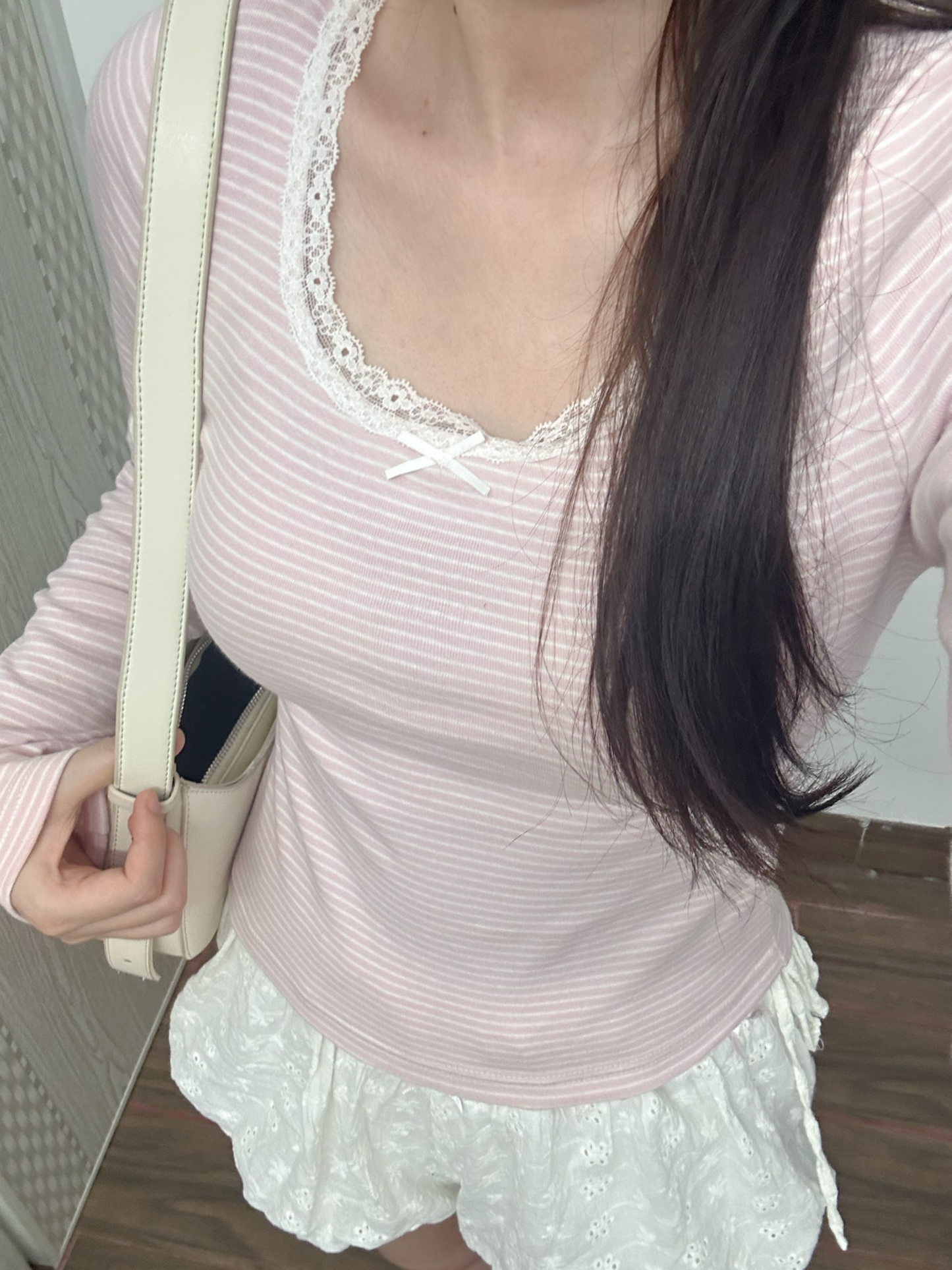 Pink stripe top (long sleeve)
