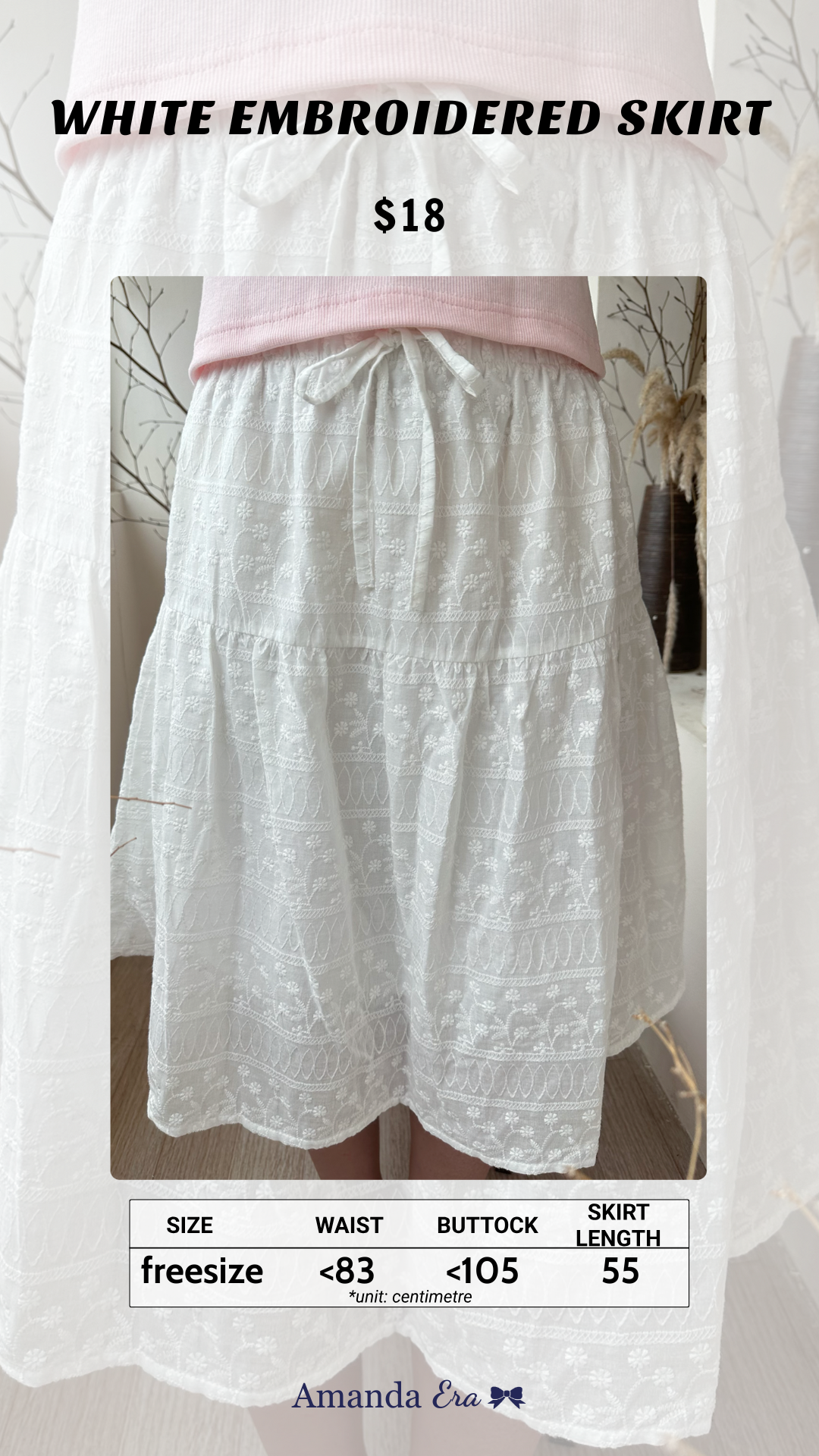 White embroidered skirt