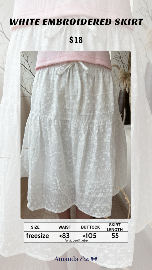 White embroidered skirt