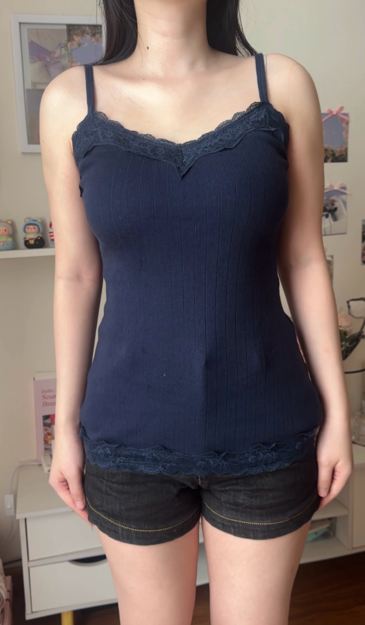 Navy lace cami