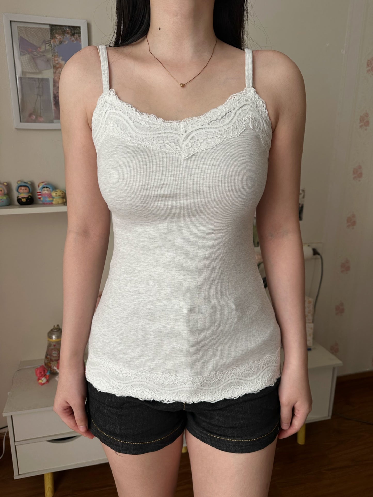 Light grey lace cami