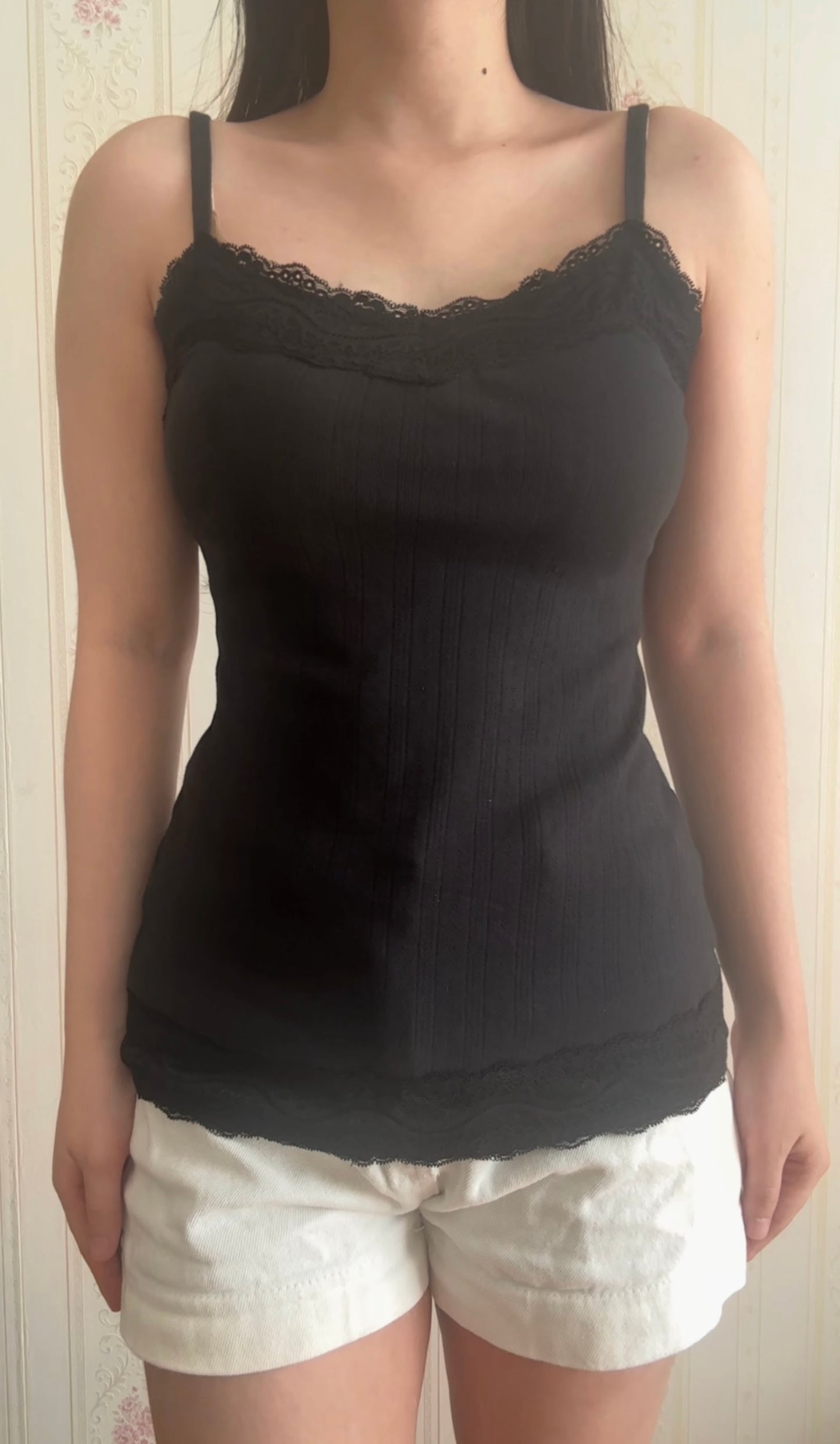 Black lace cami