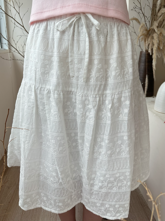 White embroidered skirt