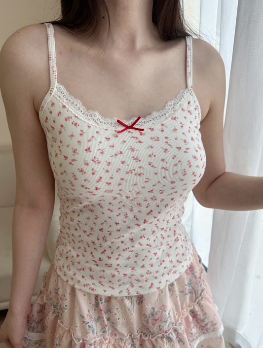 Red floral cami