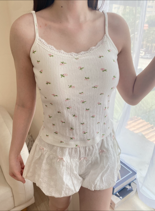Rose floral cami