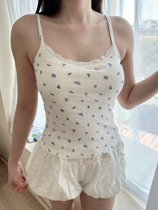 Blue floral cami