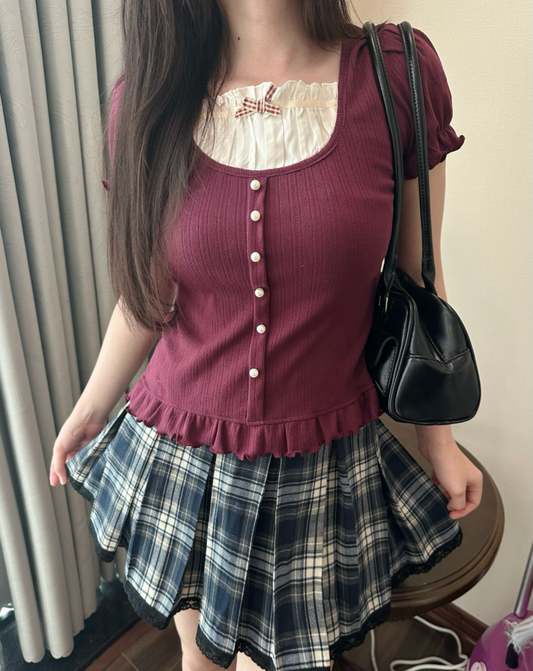 Melanie top (dark red)