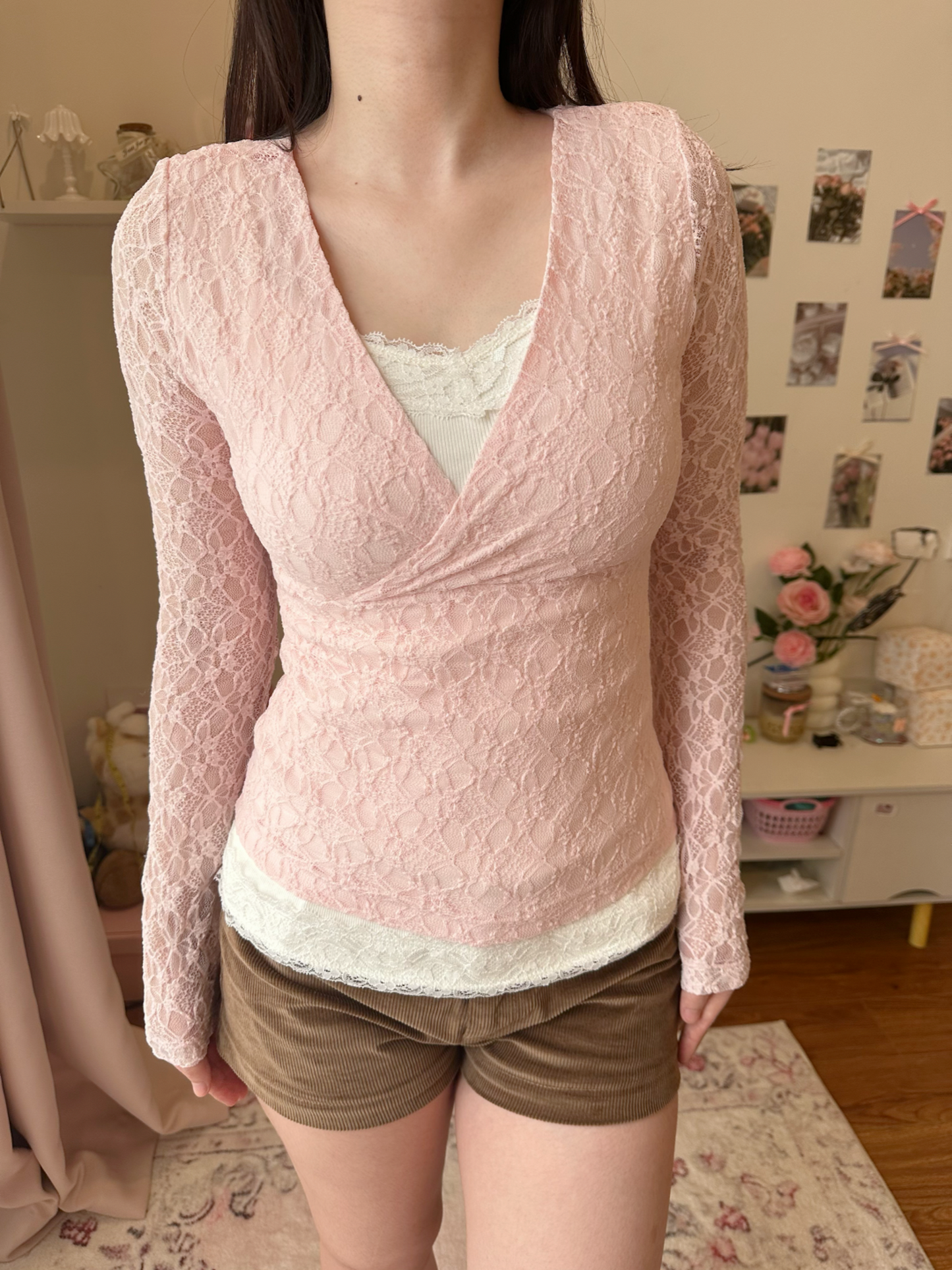 Lexi top (pink - long sleeve)